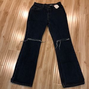 Juniors Levi Wide leg cut out jeans